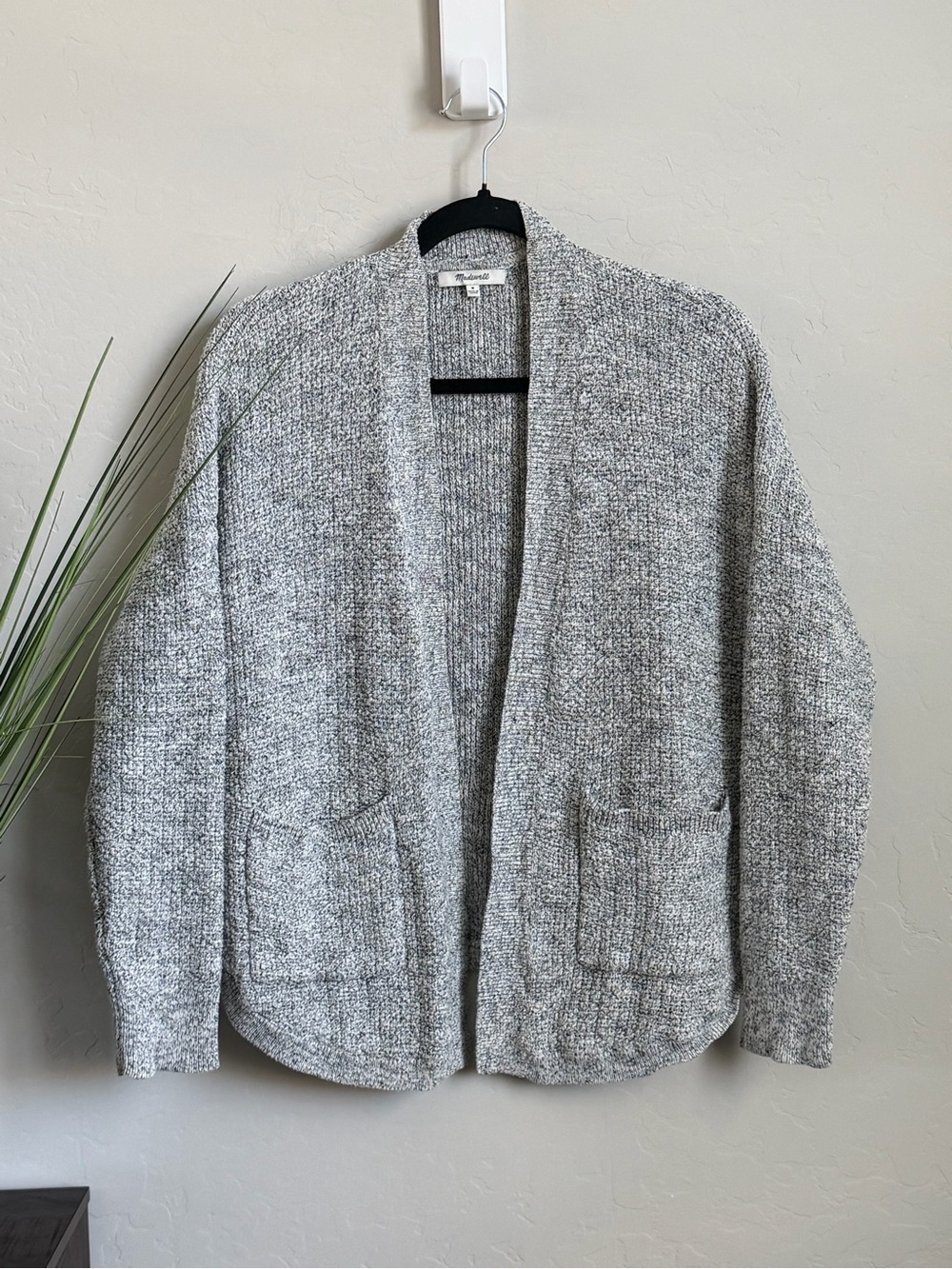 Madewell Marled Cotton Linen Open Front Cardigan Sweater Medium